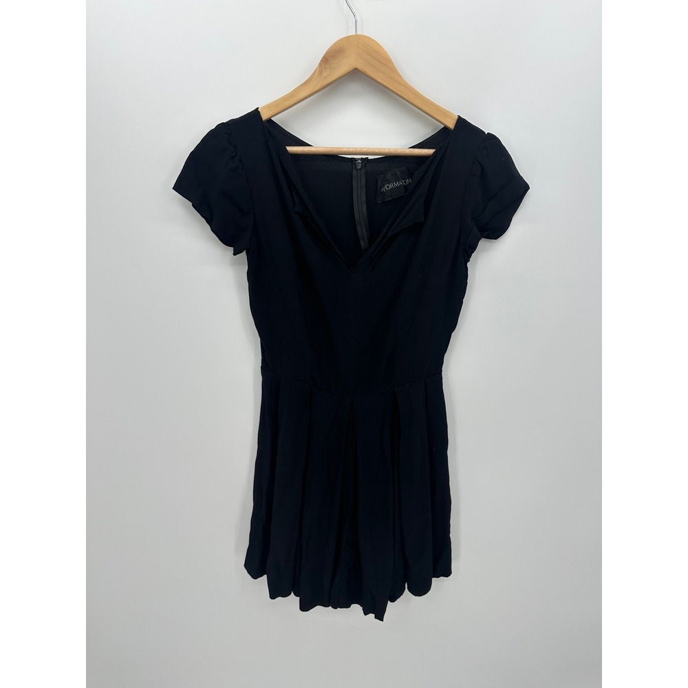 Reformation Black Mini Dress Size S V Neck Dark Whimsigoth Emo Fairy Grunge